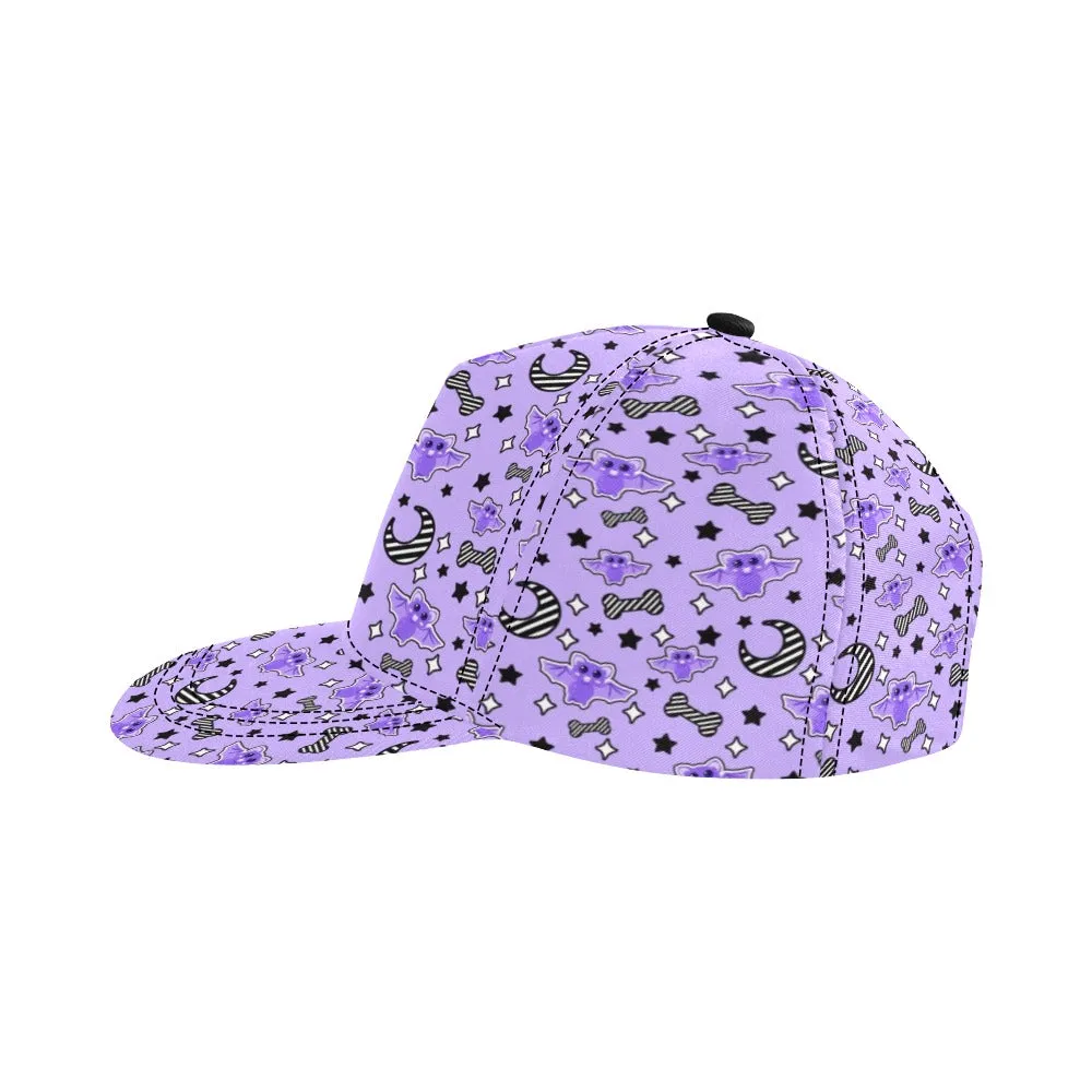Magical Kawaii Spooky Bats Purple Snapback Hat