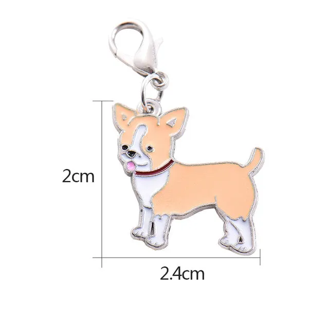 Mini Pet Dog Puppy Collar Pet Identity Tag, Great Dane, German Shepherd, French Bulldog, Hanging Accessory