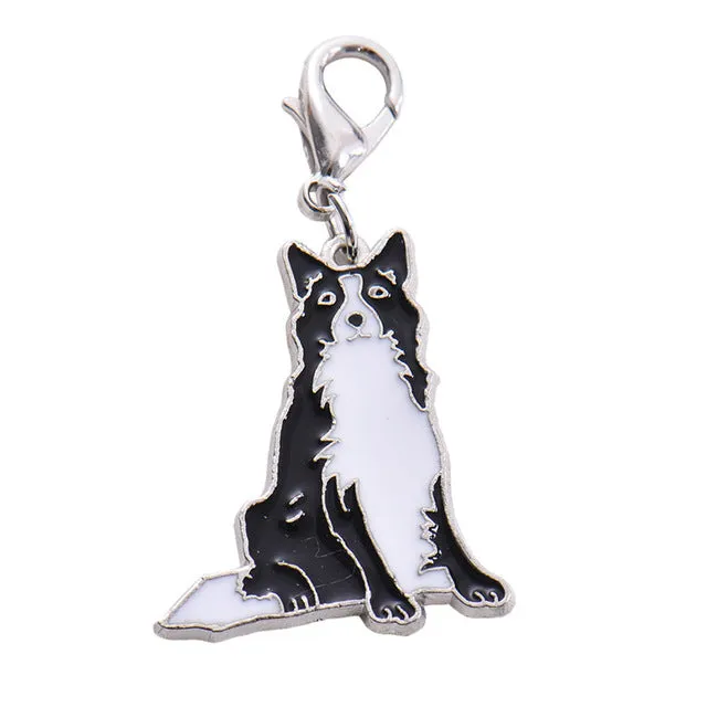 Mini Pet Dog Puppy Collar Pet Identity Tag, Great Dane, German Shepherd, French Bulldog, Hanging Accessory