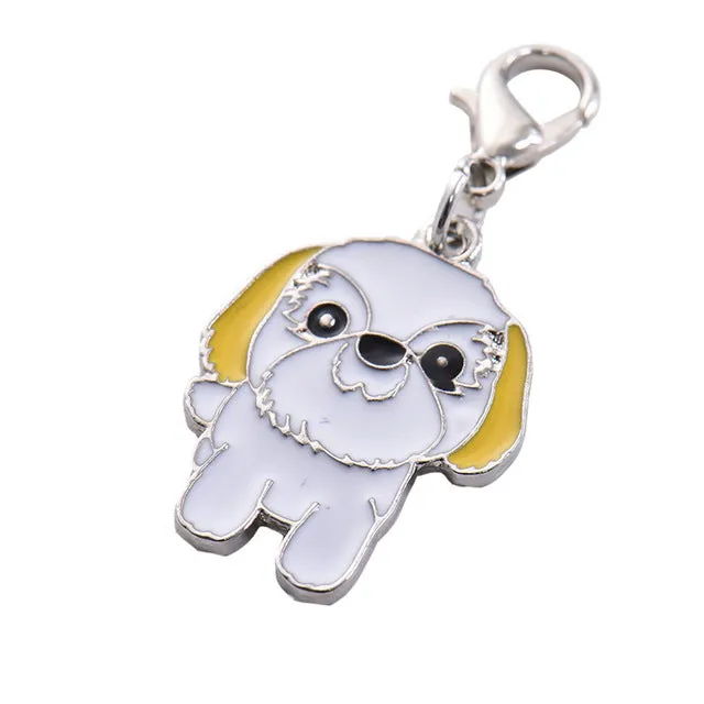 Mini Pet Dog Puppy Collar Pet Identity Tag, Great Dane, German Shepherd, French Bulldog, Hanging Accessory