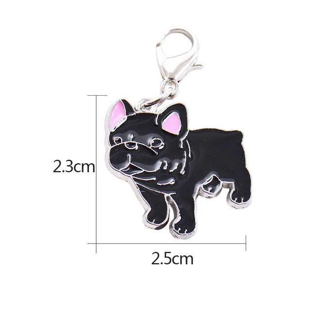 Mini Pet Dog Puppy Collar Pet Identity Tag, Great Dane, German Shepherd, French Bulldog, Hanging Accessory