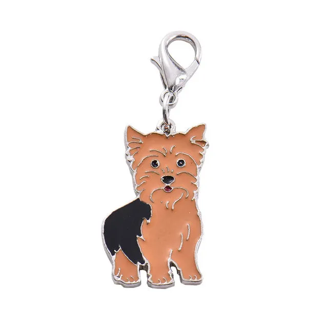 Mini Pet Dog Puppy Collar Pet Identity Tag, Great Dane, German Shepherd, French Bulldog, Hanging Accessory