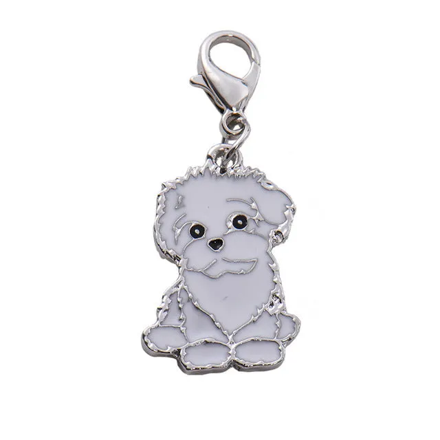 Mini Pet Dog Puppy Collar Pet Identity Tag, Great Dane, German Shepherd, French Bulldog, Hanging Accessory