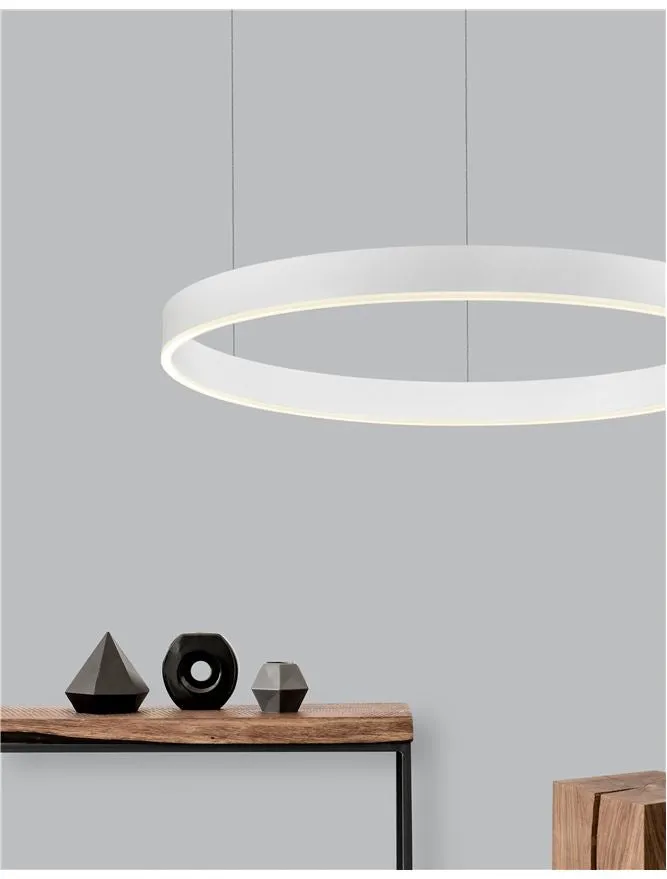 MOT Dimmable Sandy White Aluminium & Acrylic Ring Pendant Large - ID 10209