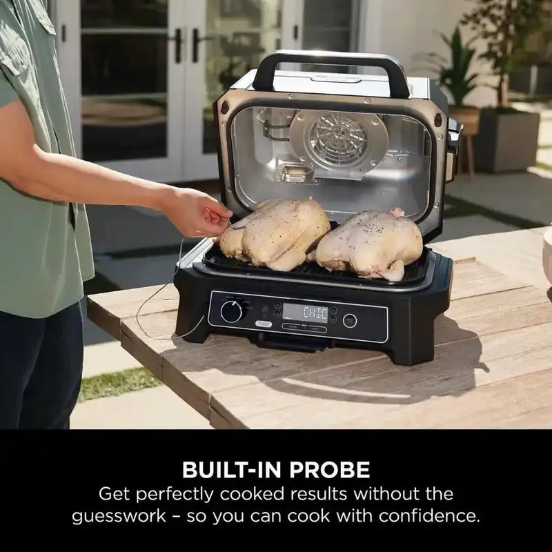 Ninja OG850UK Woodfire Pro XL Electric BBQ Grill & Smoker - Black/Grey