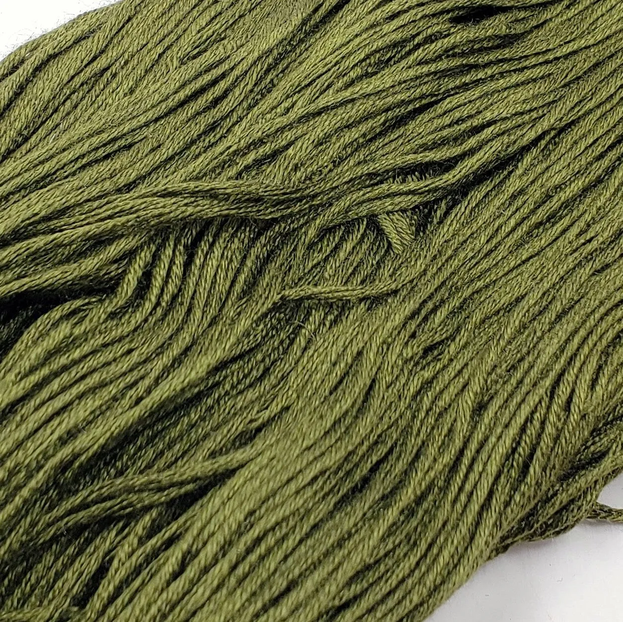 Old Moss - 8 yard skein - StitchySilk French Spun Silk - Limited Edition