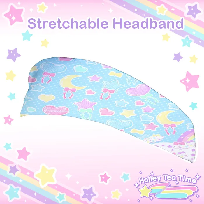 Pastel Party Blue Stretchable Headband [Made To Order]