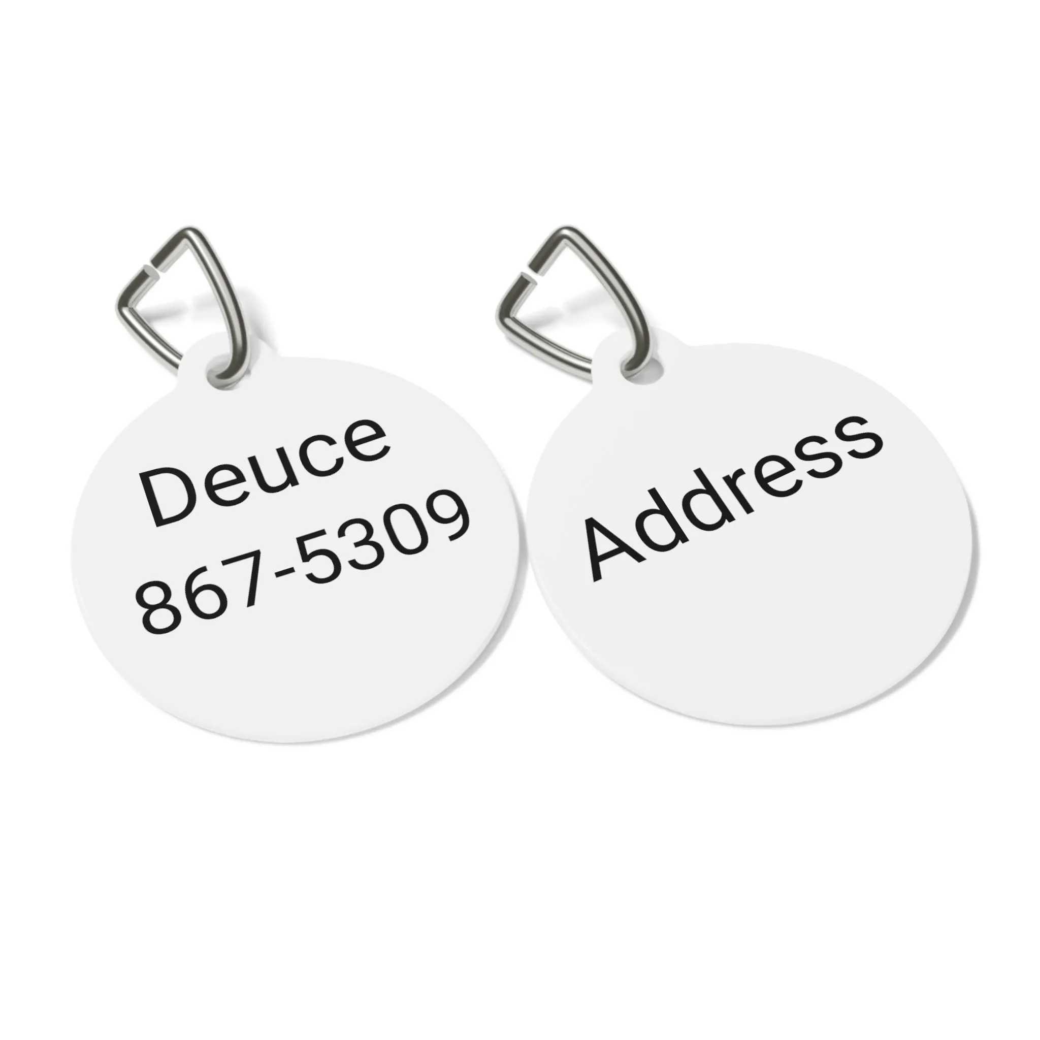 Personalized Customized Pet Tag, Double Side Print, Solid Metal, Dog Tag, Metal Clip Included, FREE Shipping, Made in USA!!