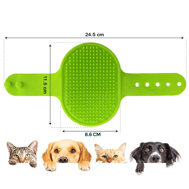Pet Massage Rubber Bath Brush for Dogs, Cats, Rabbit, &amp; Hamster | Grooming Shampoo Washing Hand Brush - 1 Piece