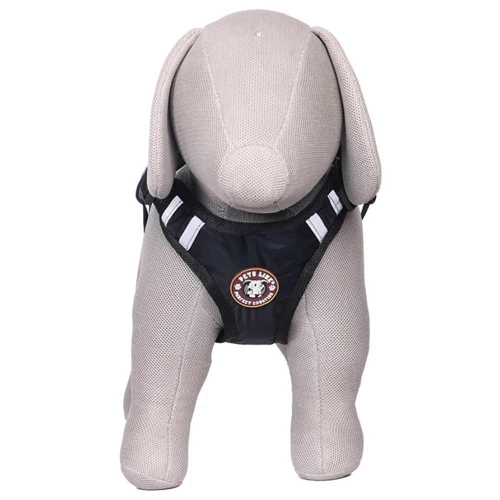 Pets Like Padded Double Side Harness for Dogs (Black)