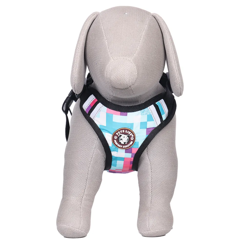 Pets Like Padded Double Side Harness for Dogs (Blue)