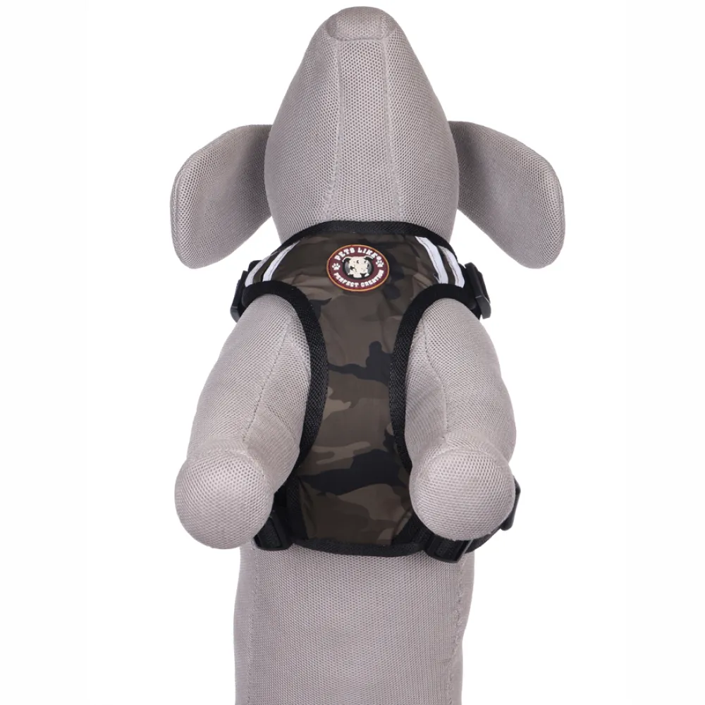 Pets Like Padded Double Side Harness for Dogs (Brown Flange)
