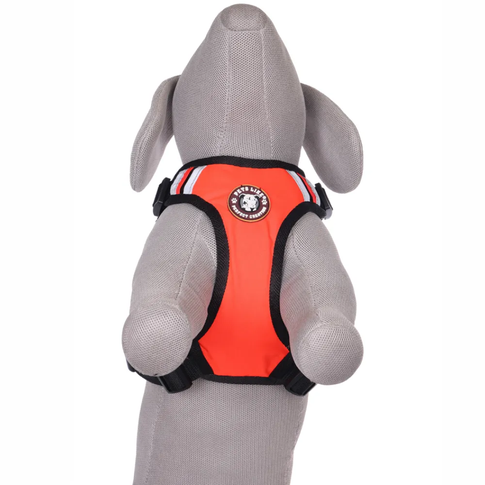 Pets Like Padded Double Side Harness for Dogs (Orange)