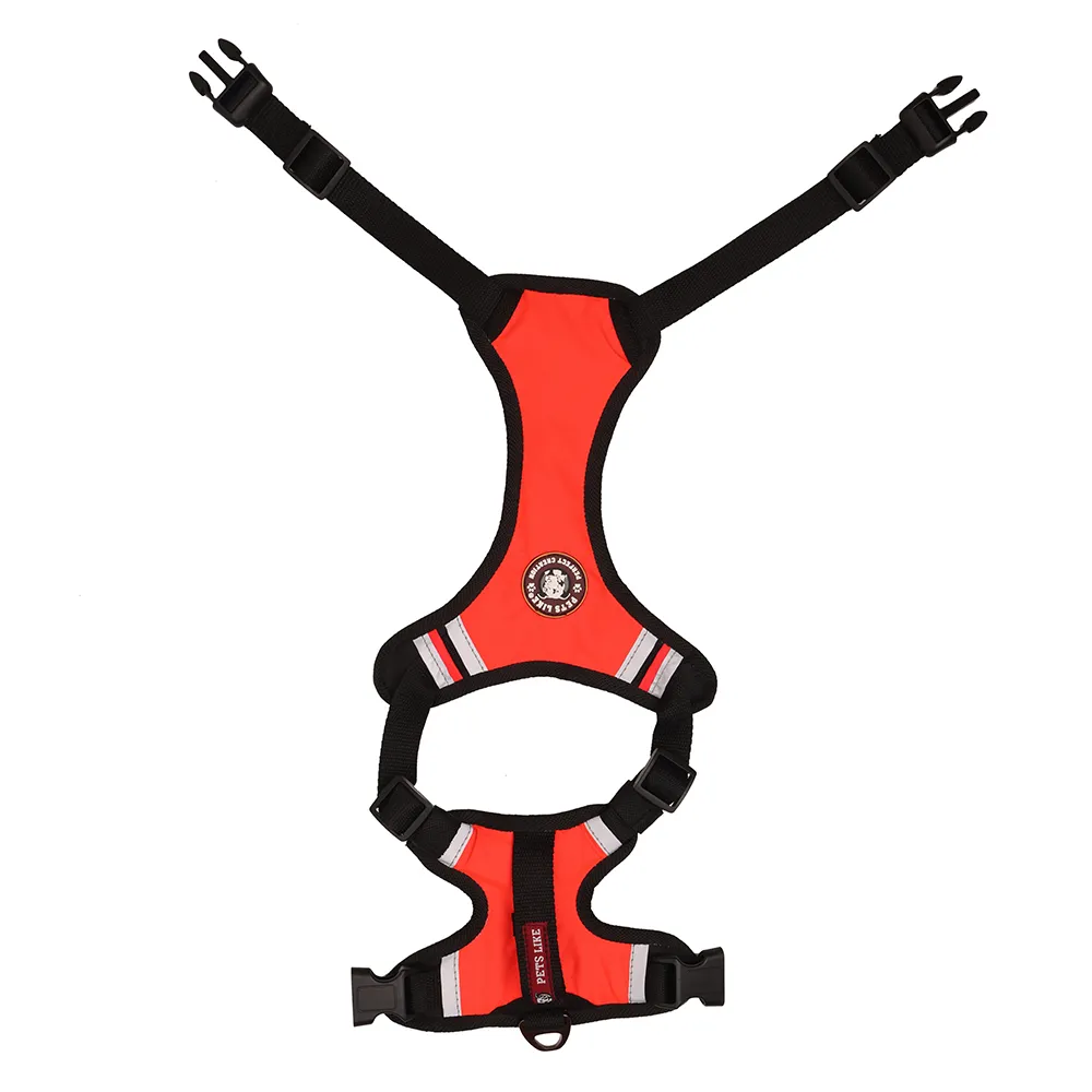 Pets Like Padded Double Side Harness for Dogs (Orange)