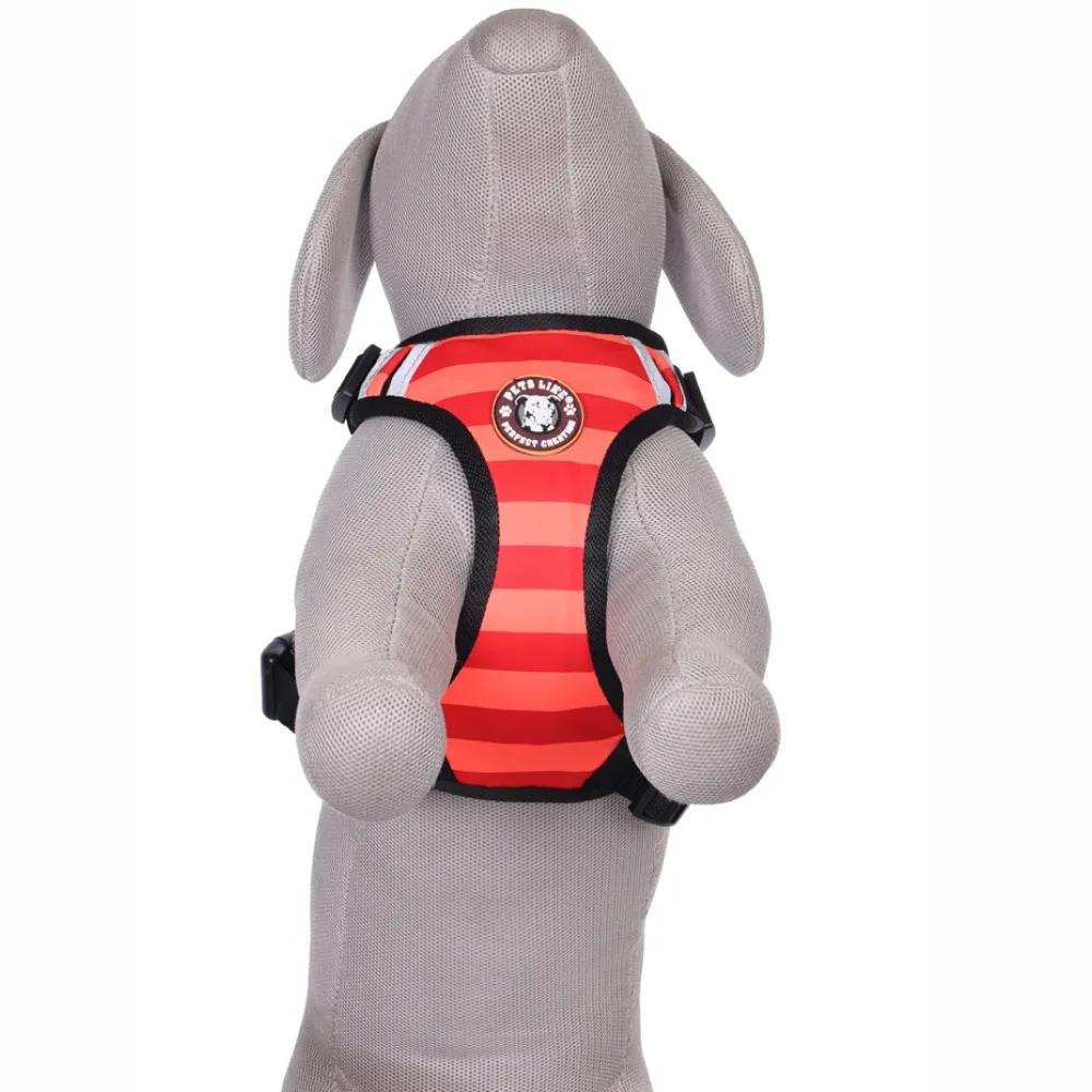 Pets Like Padded Double Side Harness for Dogs (Red & Orange)