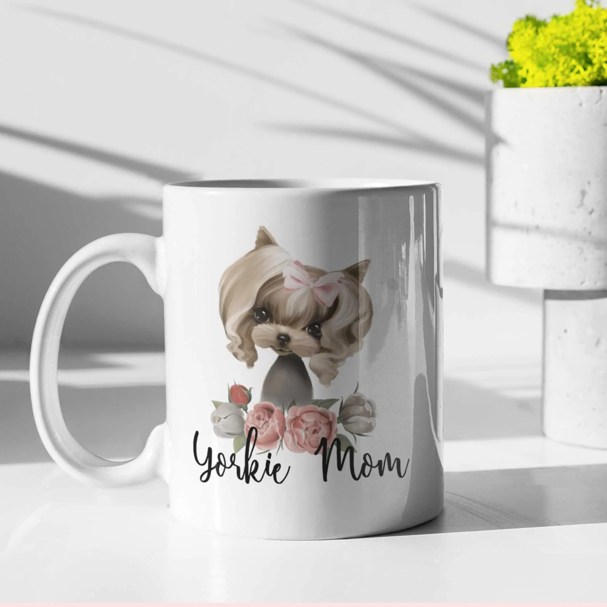 Pretty in Pink Yorkie Mom Mug
