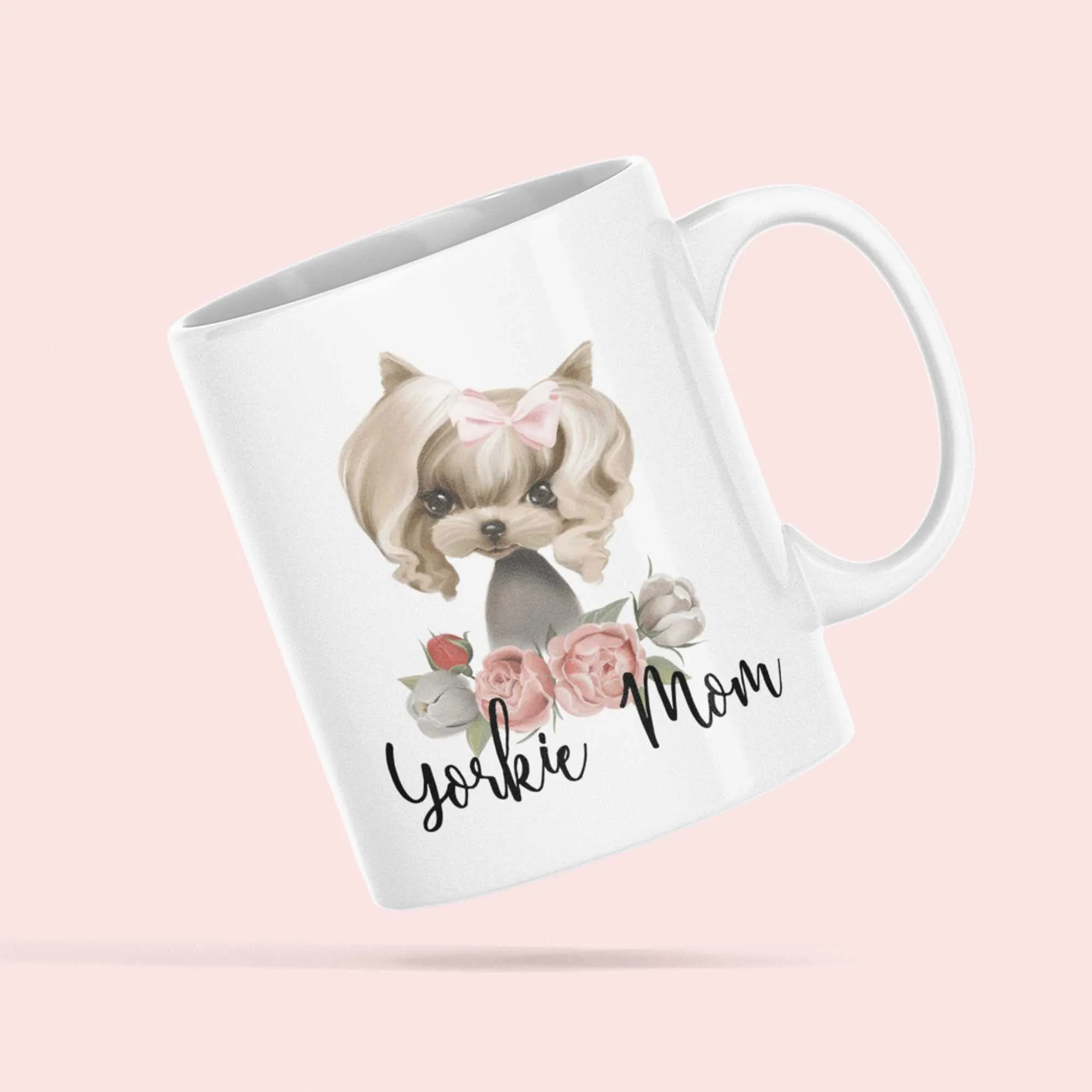 Pretty in Pink Yorkie Mom Mug