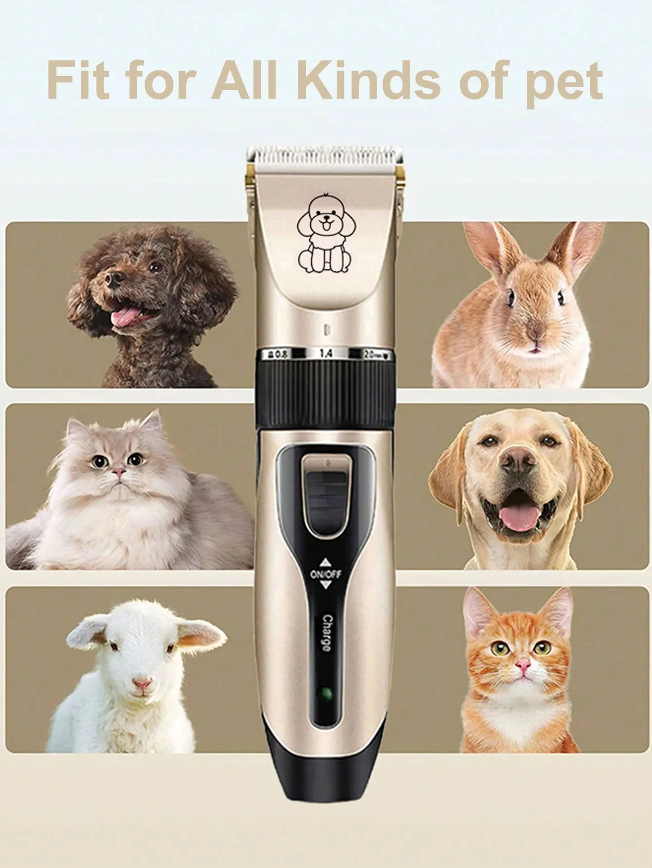 Rechargeable Pet Shaver Clippers Electric Quiet Grooming Hair Clippers Set for Dogs Cats Pets