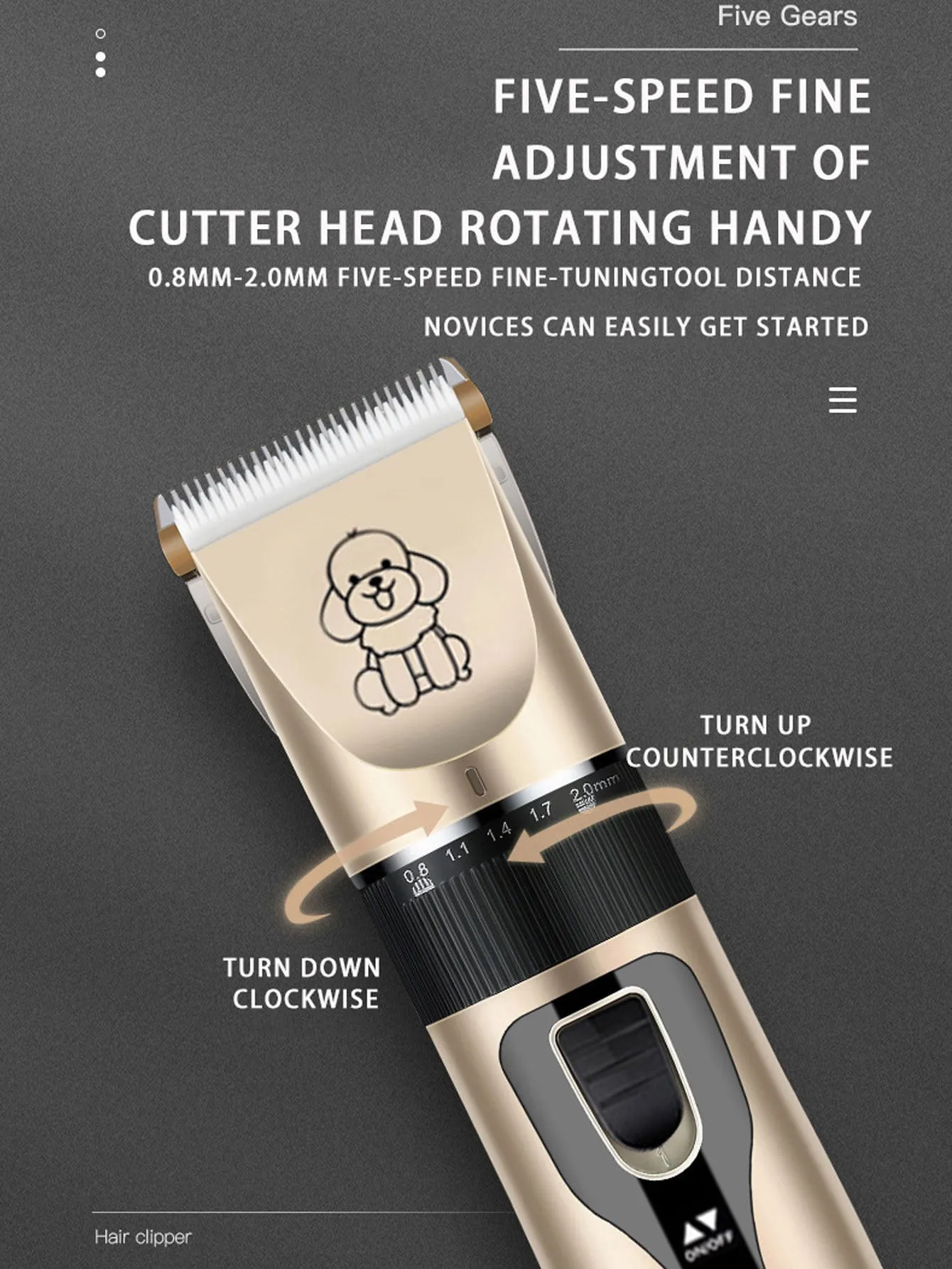 Rechargeable Pet Shaver Clippers Electric Quiet Grooming Hair Clippers Set for Dogs Cats Pets