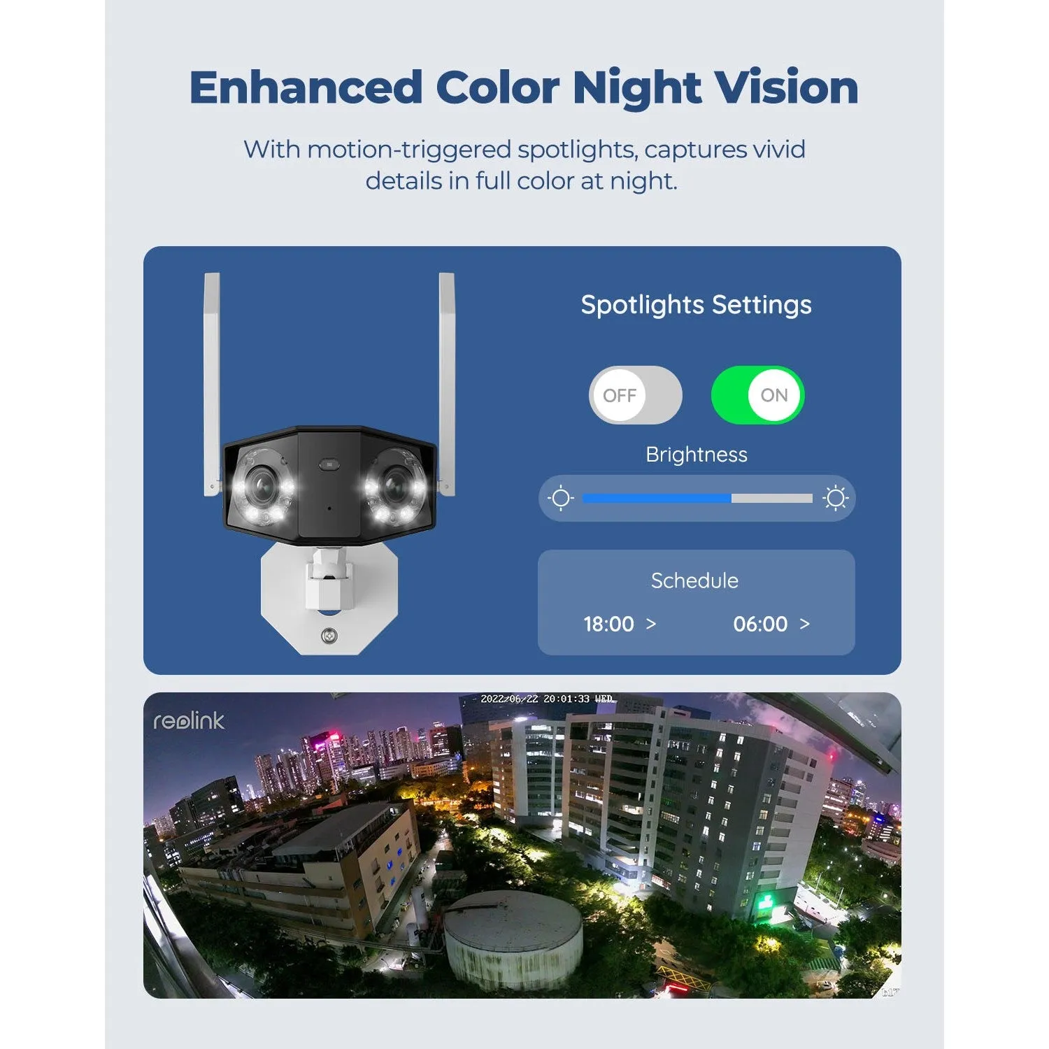 Reolink 4K Dual-Lens 180° Wired WiFi Camera with 64GB MicroSD Card