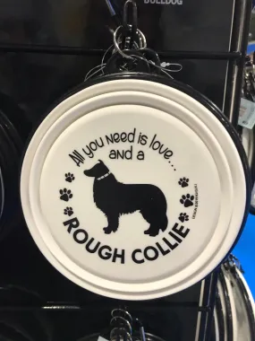 Rough Collie Collapsible Travel Bowl (large)