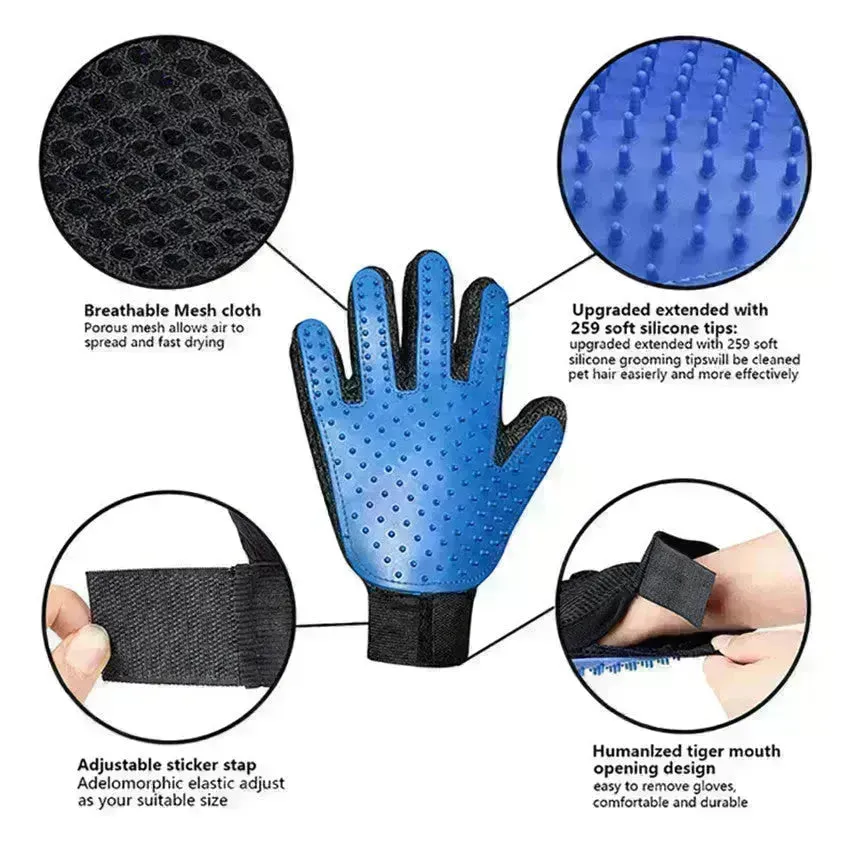 Silicone Pet Hair Removal Glove Comb Pet Grooming Gloves Brush