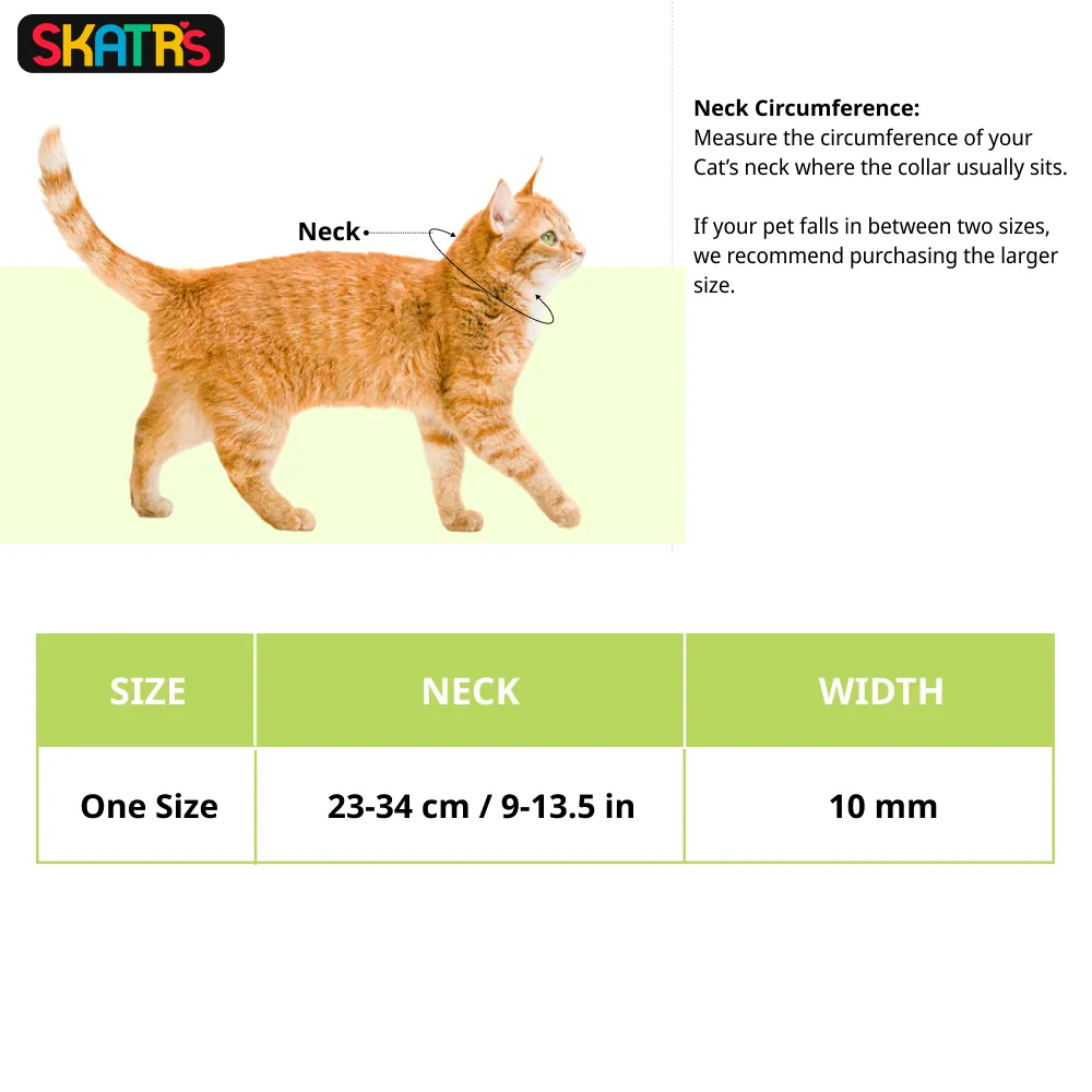 Skatrs Adjustable Collar with Bell for Cats & Kittens Lime Green and Red Combo