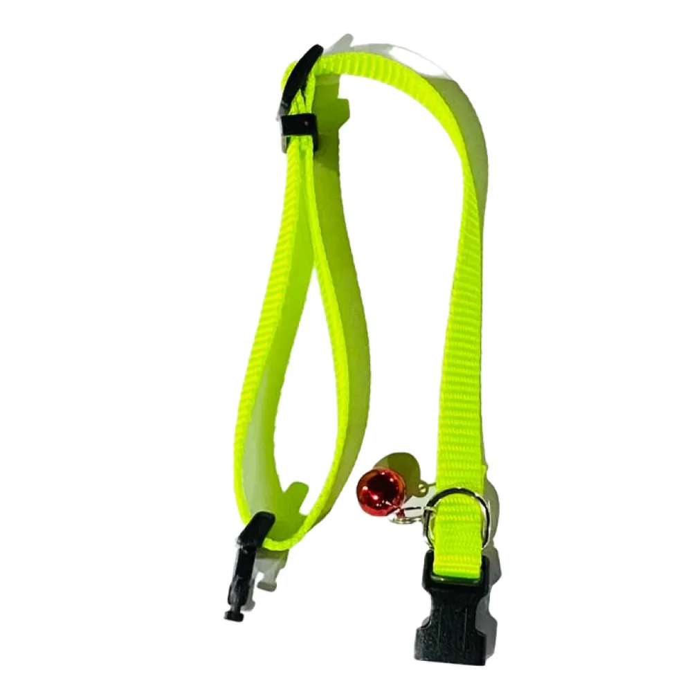 Skatrs Adjustable Collar with Bell for Cats & Kittens Lime Green and Red Combo