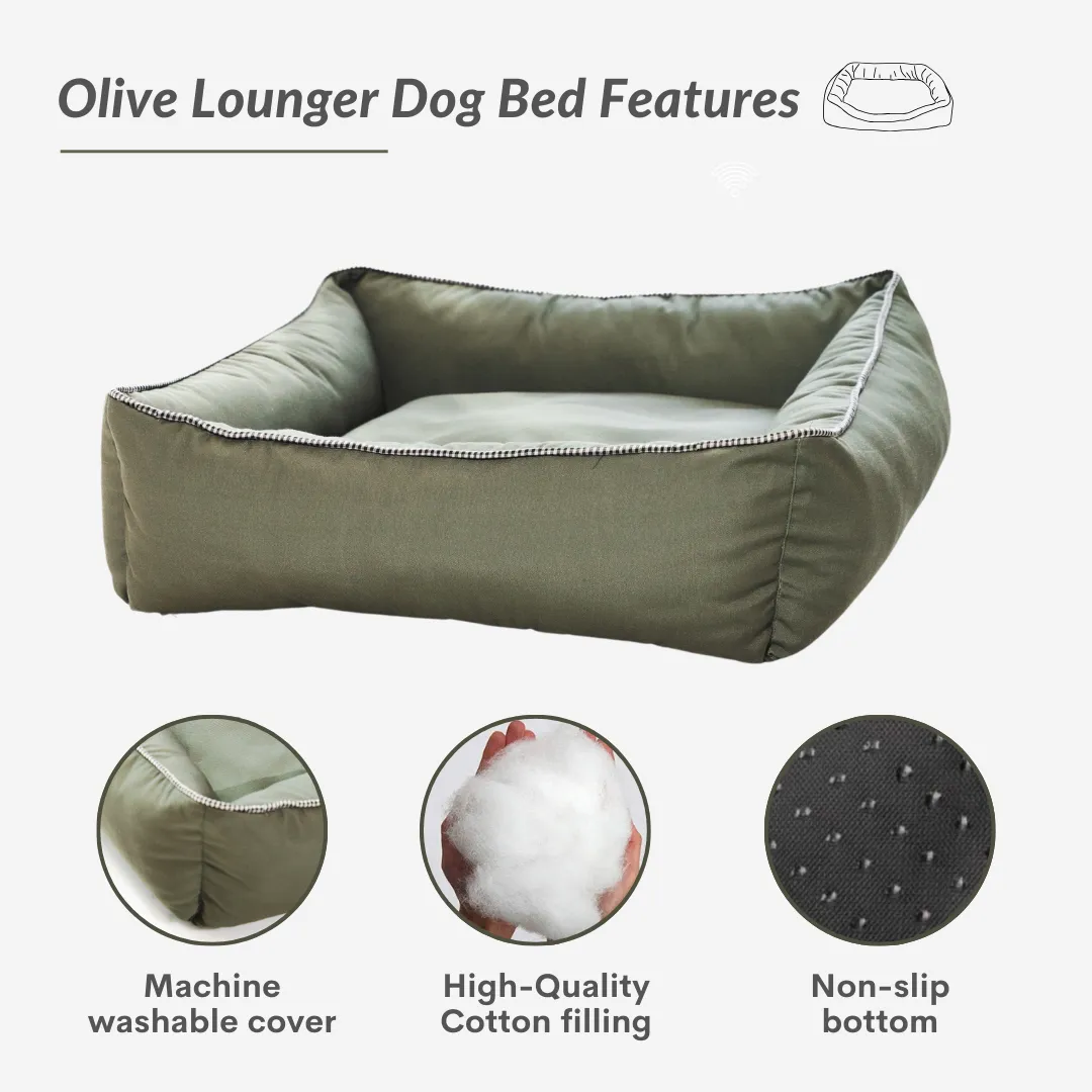The Olive Lounger Dog Bed