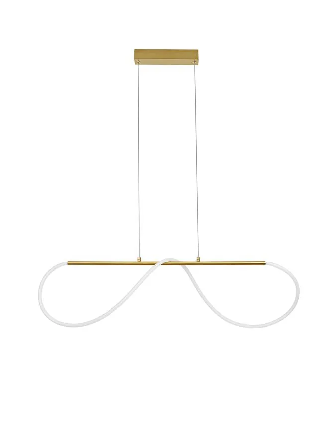 TIR Gold Aluminium & Acrylic Light Worm Linear Bar Pendant - ID 10096