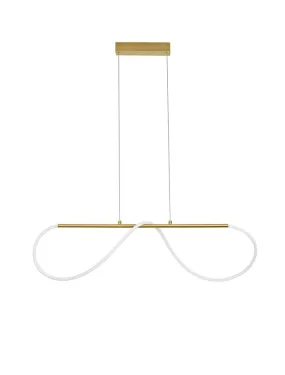 TIR Gold Aluminium & Acrylic Light Worm Linear Bar Pendant - ID 10096