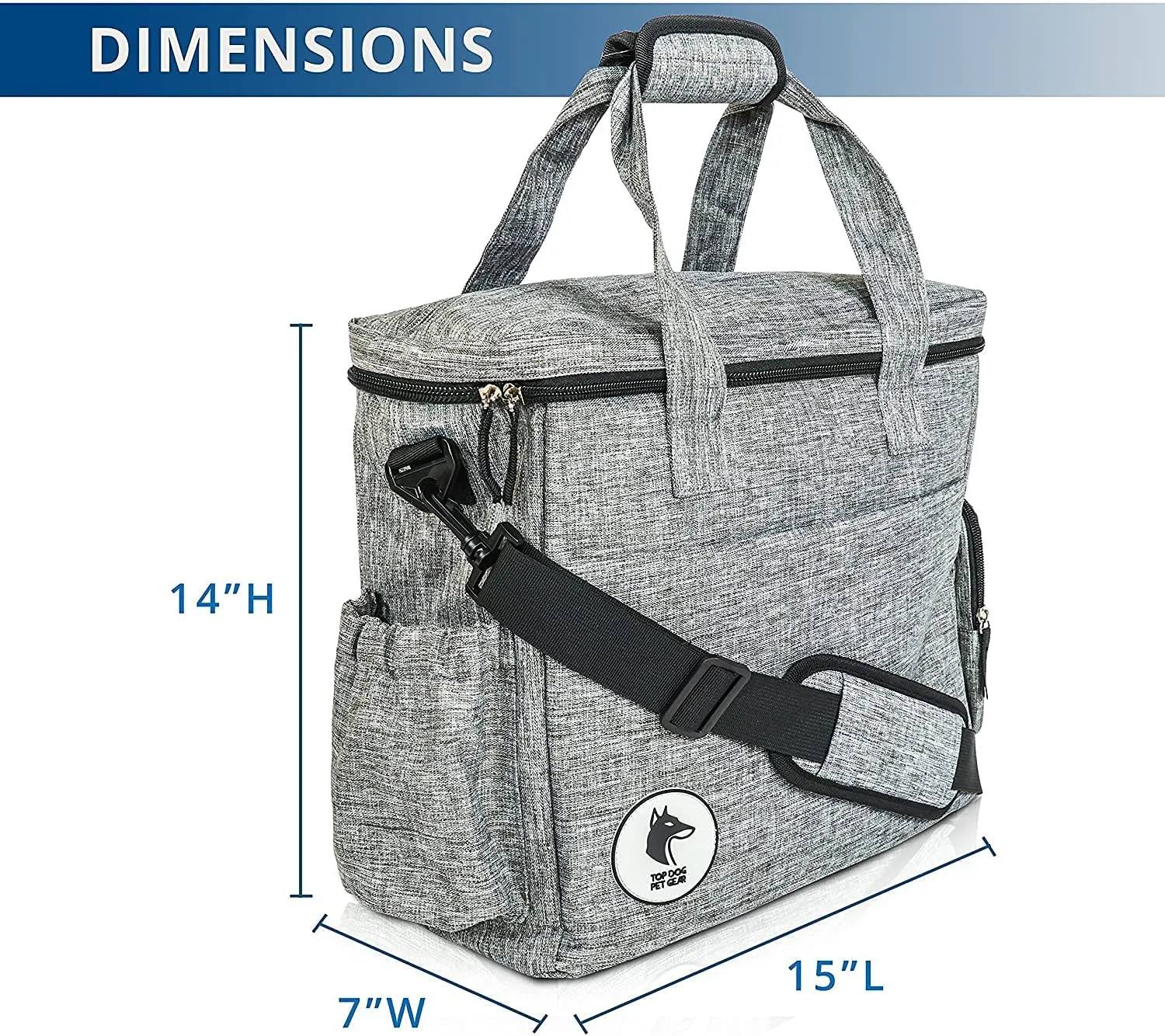 Top Dog Travel Bag - Airline Approved Travel Set for Dogs Stores All Your Dog Accessories - Includes Travel Bag, 2X Food Storage Containers and 2X Collapsible Dog Bowls