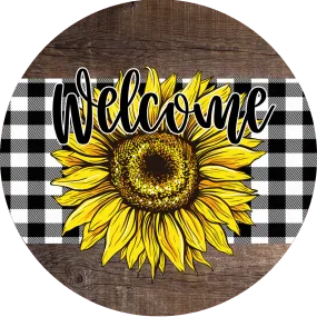 Welcome Sunflower Sign, , Wreath Sign, Wreath Center, Wreath Attachment