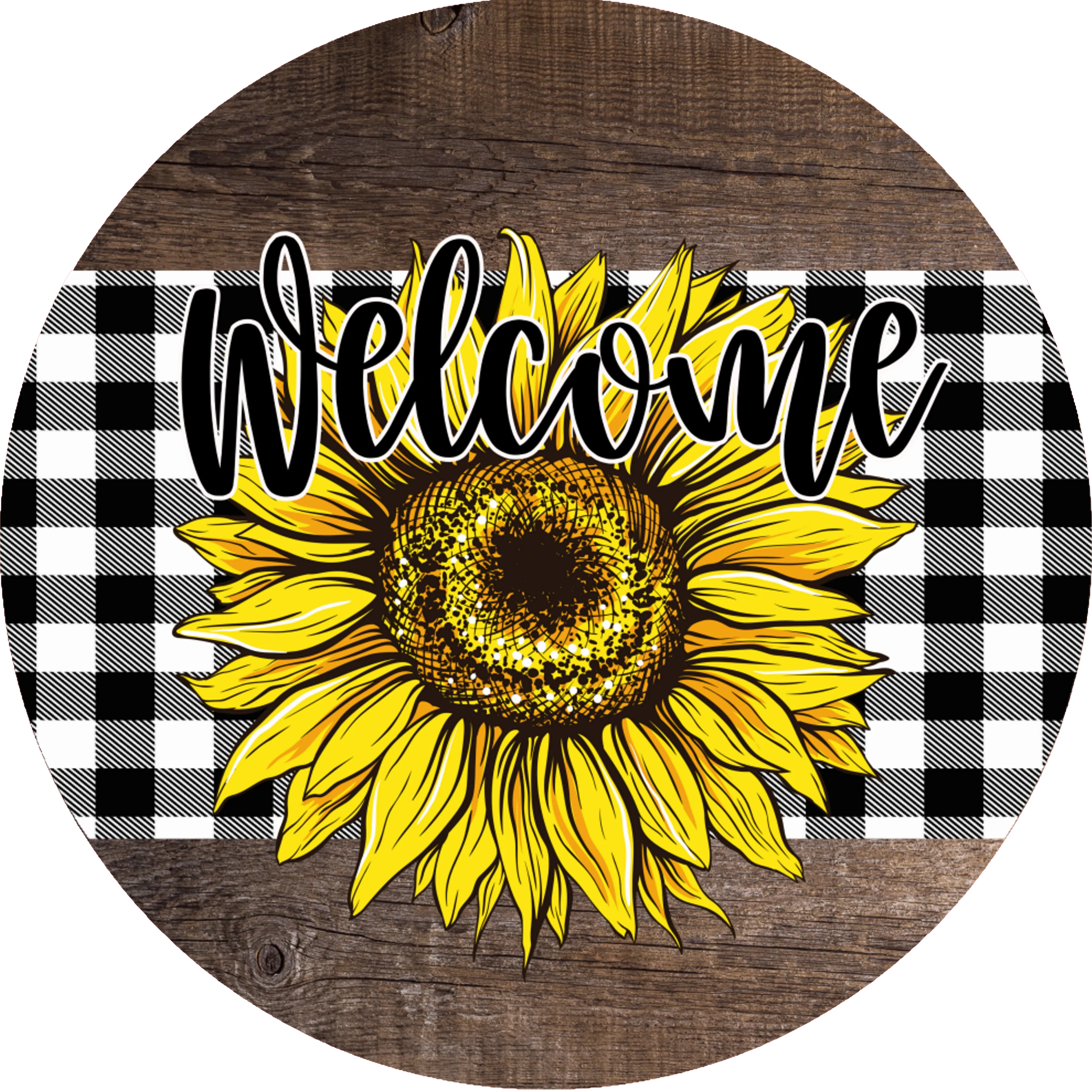 Welcome Sunflower Sign, , Wreath Sign, Wreath Center, Wreath Attachment