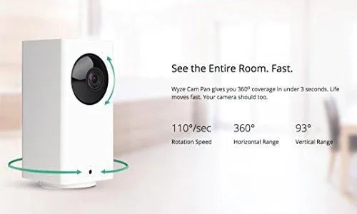Wyze Cam Pan 1080p Pan/Tilt/Zoom Wi-Fi Indoor Smart Home Camera with Night Vision and 2-Way Audio, Works with Alexa