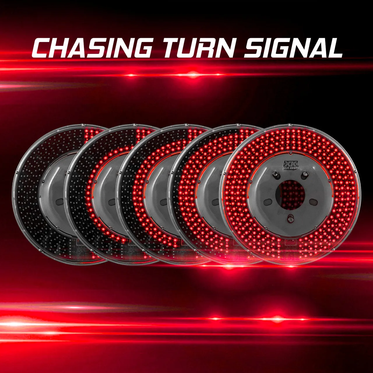 XKGlow 5th Wheel Light - Jeep Wrangler w/ Sequential Turn / Brake / Reverse