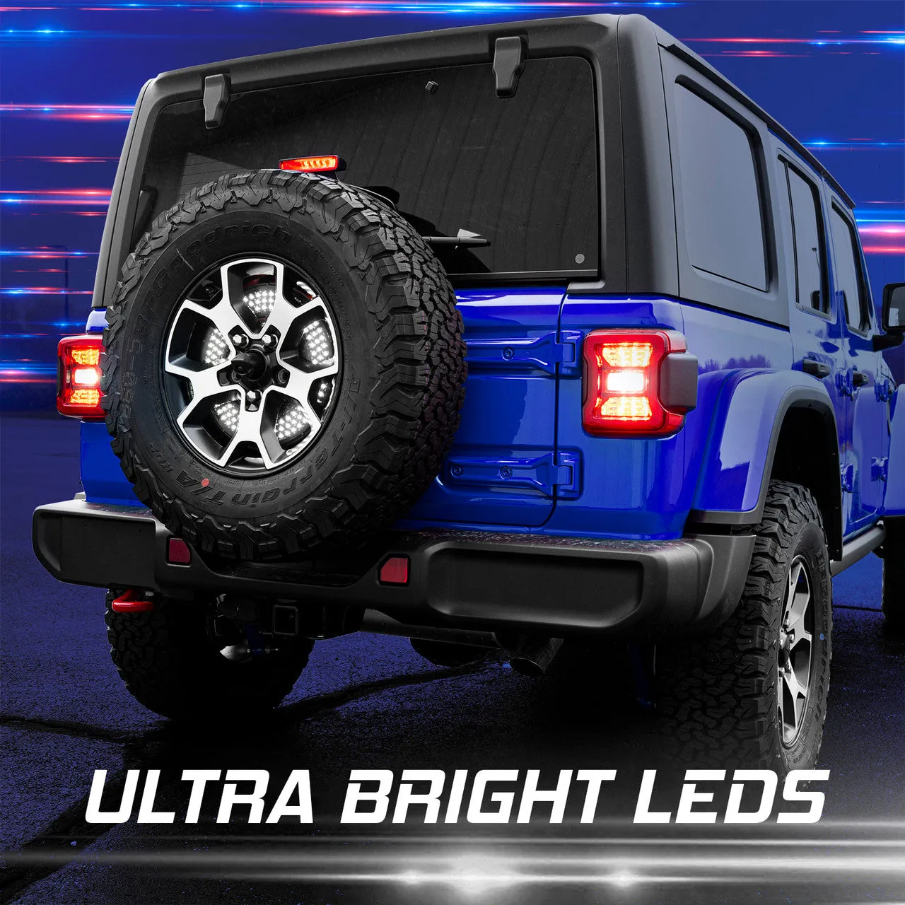 XKGlow 5th Wheel Light - Jeep Wrangler w/ Sequential Turn / Brake / Reverse